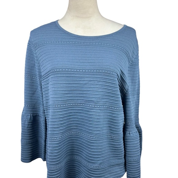 White House Black slate blue textured sweater size large - Picture 2 of 9